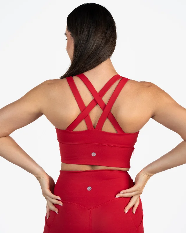 High-support sports bras for workouts-Sierra Sports Bra - Cherry
