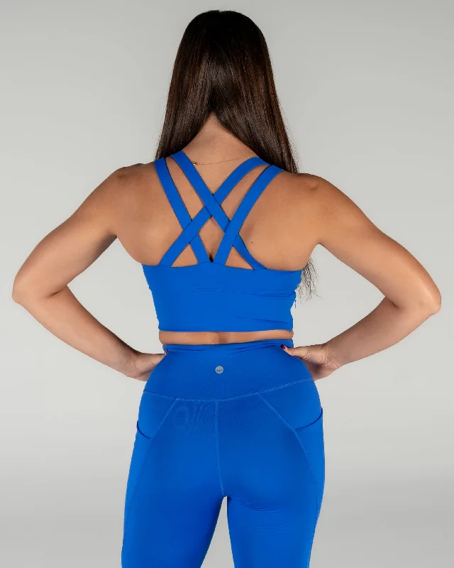Medium support sports bras for comfort-Sierra Sports Bra - Cobalt Blue