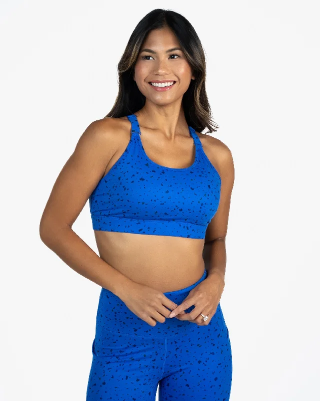 Comfortable sports bras for fitness routines-Skin Flex Adjustable Bra - Cobalt Terrazzo Comfortable sports bras for fitness routines-Skin Flex Adjustable Bra - Cobalt Terrazzo