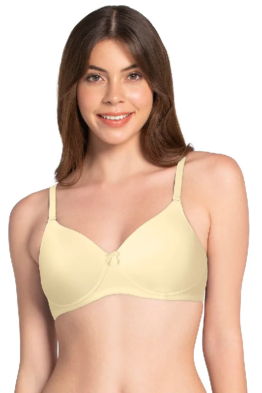 Best bras for side support-Smooth Charm Padded Non-Wired T-Shirt Bra - Transparent Yellow Best bras for side support-Smooth Charm Padded Non-Wired T-Shirt Bra - Transparent Yellow