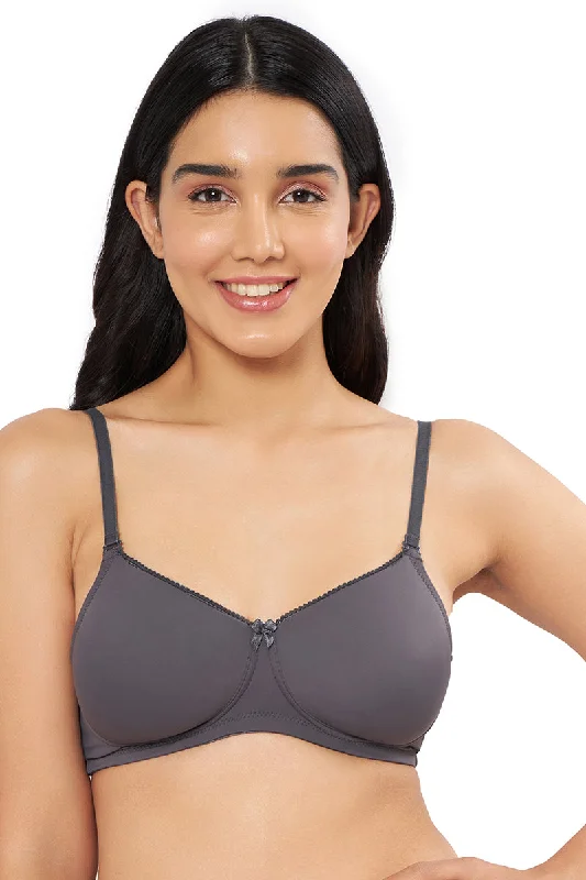 Women's bras with mesh details-Smooth Elegance Padded Non-wired T-shirt Bra - Gray Pinstripe Women's bras with mesh details-Smooth Elegance Padded Non-wired T-shirt Bra - Gray Pinstripe