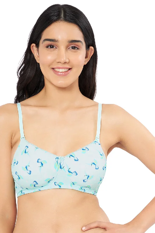 Plus-size bras for full figure-Smooth Elegance Padded Non-wired T-shirt Bra - Hummingbird Print Plus-size bras for full figure-Smooth Elegance Padded Non-wired T-shirt Bra - Hummingbird Print