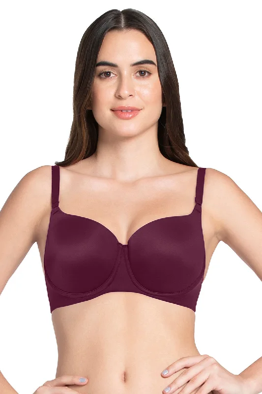 Supportive bras for elderly women-Smooth Moves Padded Wired T-shirt Bra - Purple Potion Supportive bras for elderly women-Smooth Moves Padded Wired T-shirt Bra - Purple Potion