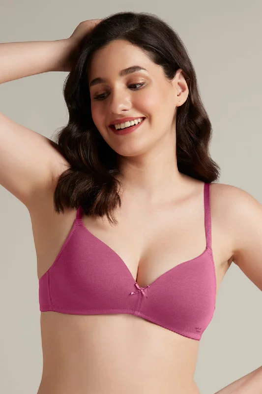 Soft cotton bras for sensitive skin-Smooth Style Padded Non-Wired Cotton Bra - Malaga Soft cotton bras for sensitive skin-Smooth Style Padded Non-Wired Cotton Bra - Malaga