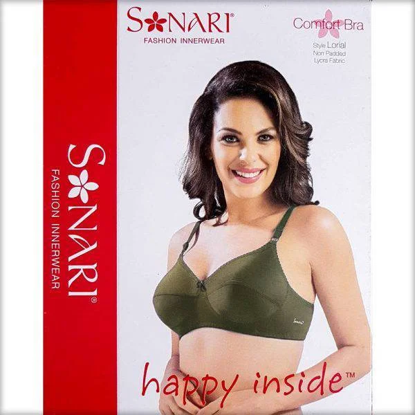 Non wired bras for women who prefer a comfortable fit for soothing living practices-Sonari Comfort Bra Lorial - Mehendi Non wired bras for women who prefer a comfortable fit for soothing living practices-Sonari Comfort Bra Lorial - Mehendi