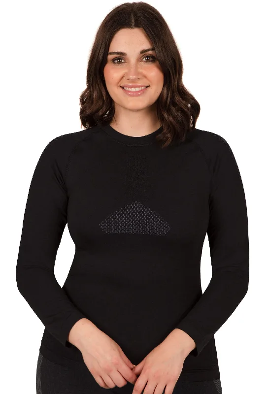 Supportive sports bras for cardio activities-Seamless Long Sleeve Active Top