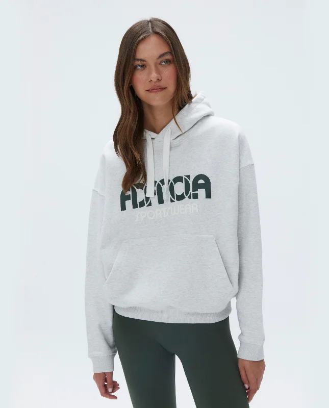 Durable sports bras for intense workouts-Sportswear Relaxed Drawcord Hoodie - Light Grey Melange/Dark Olive