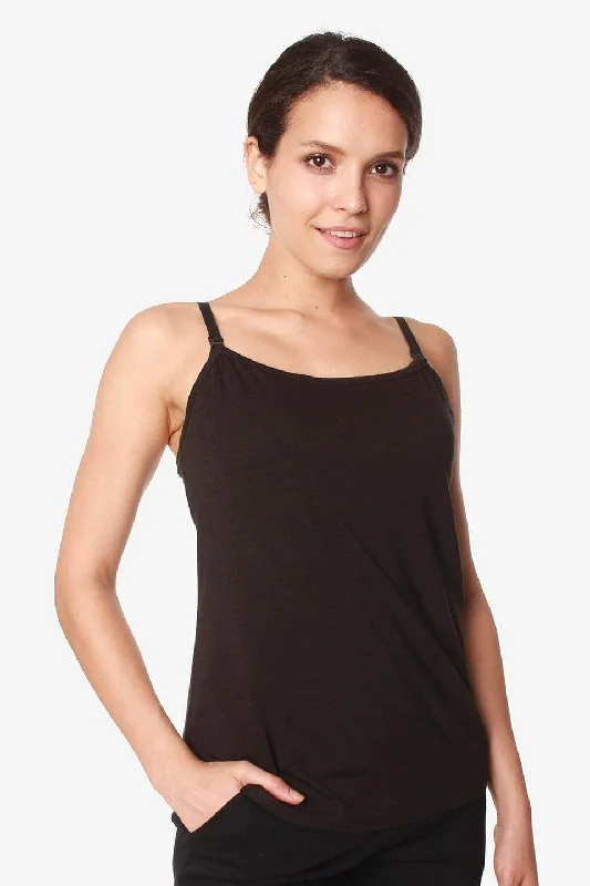 Nursing bras with a focus on ease of use for first-time breastfeeding mothers and new mothers during breastfeeding-Coretta Nursing Camisole Black Nursing bras with a focus on ease of use for first-time breastfeeding mothers and new mothers during breastfeeding-Coretta Nursing Camisole Black