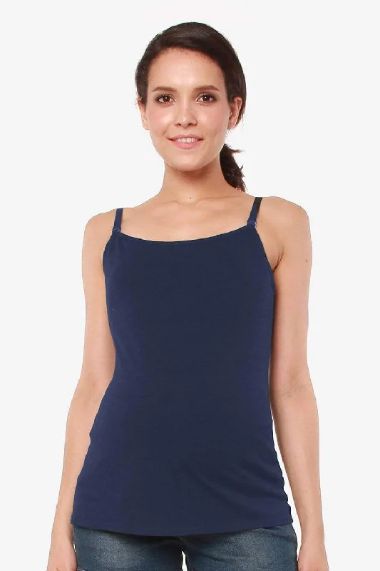 Nursing bras with a focus on style and fashion for casual outings and everyday wear during breastfeeding-Coretta Nursing Camisole Navy Nursing bras with a focus on style and fashion for casual outings and everyday wear during breastfeeding-Coretta Nursing Camisole Navy
