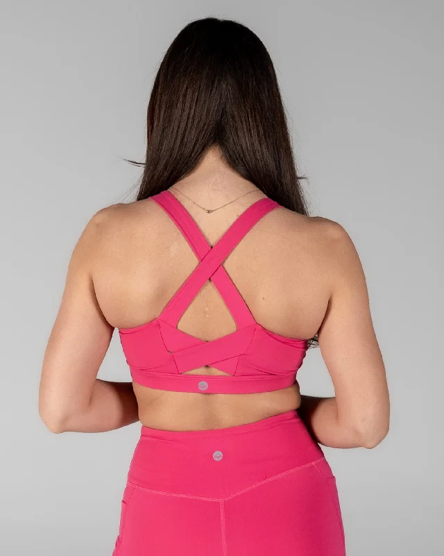 Affordable sports bras for women-Square Neck Bra - Hibiscus