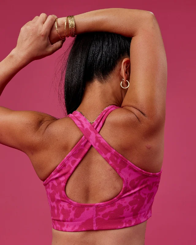 Sports bras for gym and fitness-Stamina Sports Bra - Strawberry-Lava Lamp