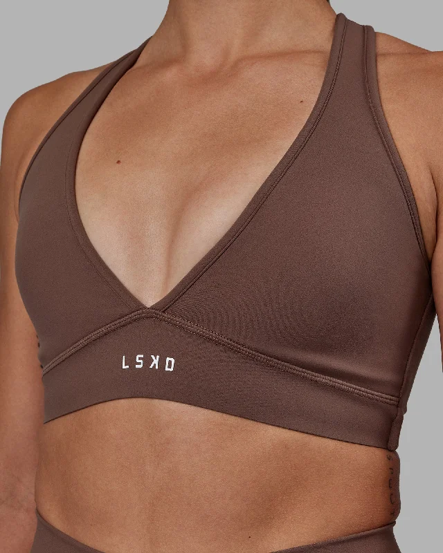 Sports bras for cycling and exercise classes-Stamina Sports Bra - Dull Rust