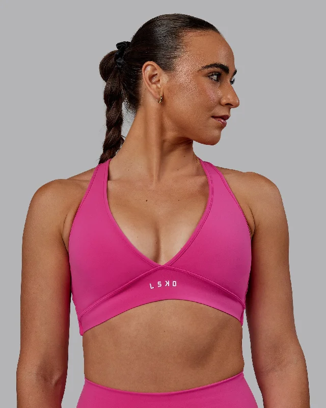 High-support bras for strenuous activities-Stamina Sports Bra - Fuchsia Pink