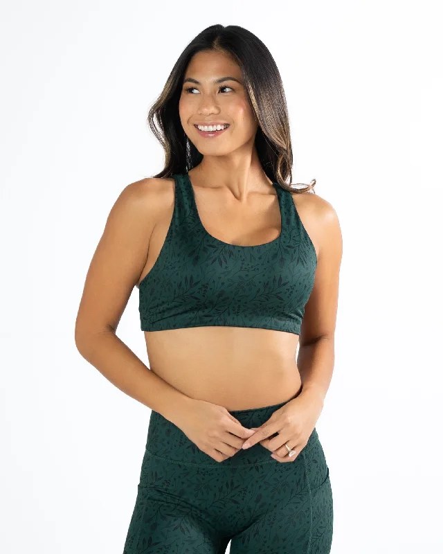 Breathable sports bras for summer-Strappy Bra - Juniper Mistletoe