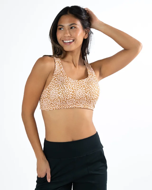 Comfortable sports bras for yoga-Strappy Sports Bra - Honeycomb Starburst