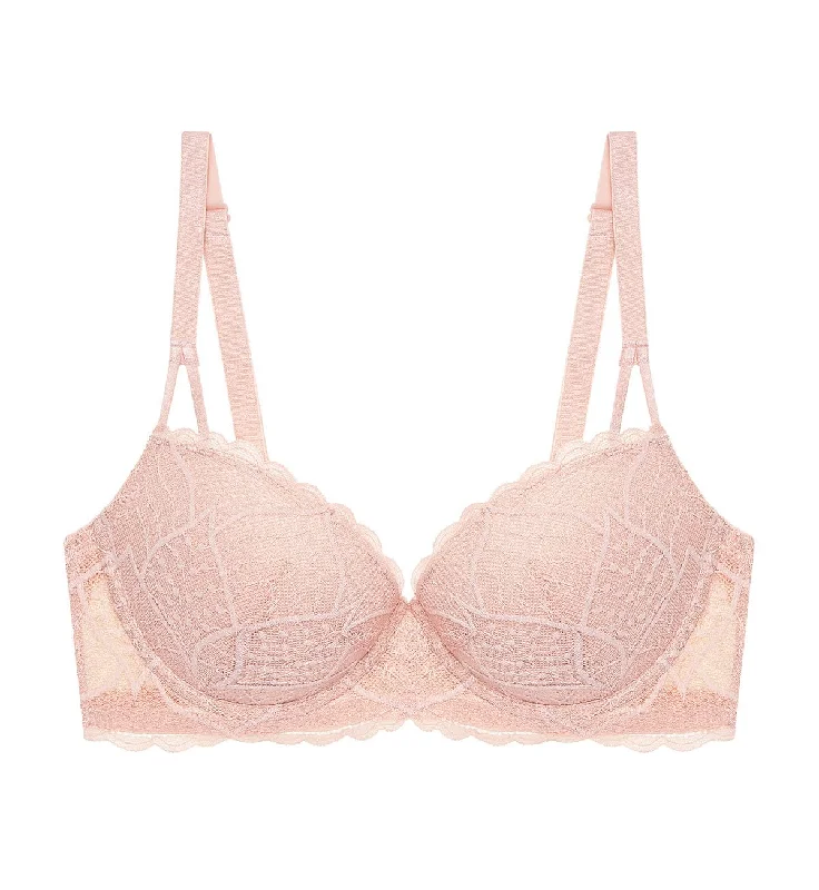 Full-coverage bras for larger busts-STYLE DOUBLE PUSH WIRED BRA