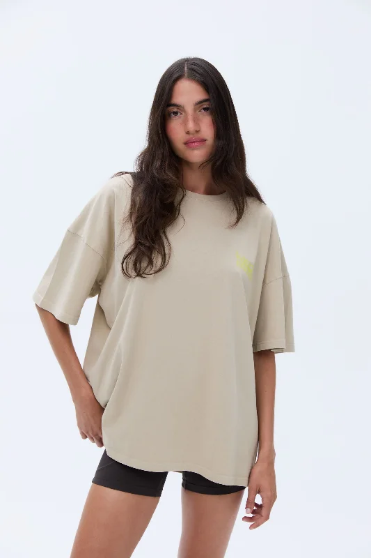 Sports bras with mesh panels for ventilation-Trail Washed Short Sleeve Drop Shoulder T-shirt - Sand Sports bras with mesh panels for ventilation-Trail Washed Short Sleeve Drop Shoulder T-shirt - Sand