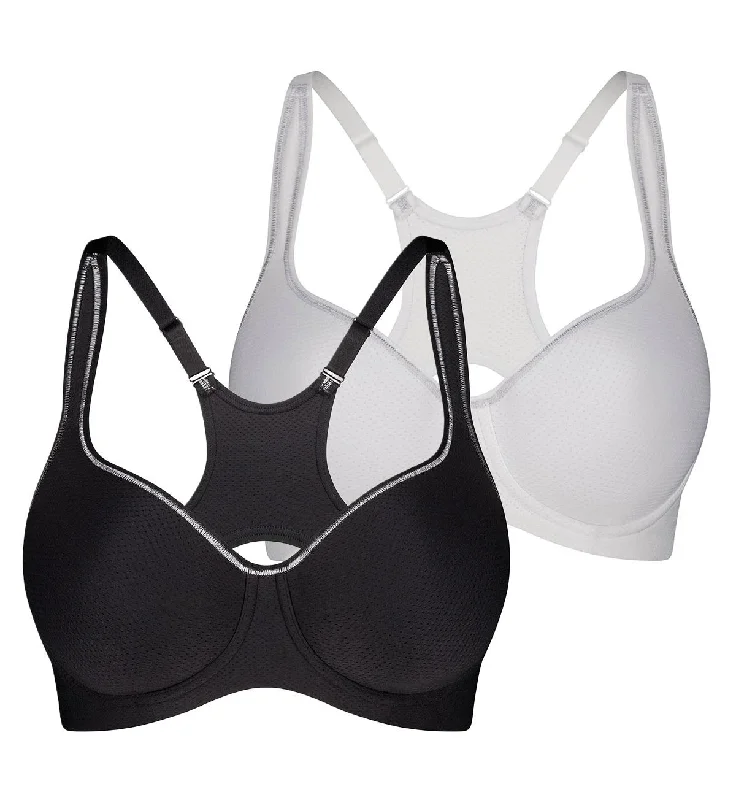 Maternity bras for easy nursing access-TRIACTION RACERBACK 2 PACK SPORTS BRA