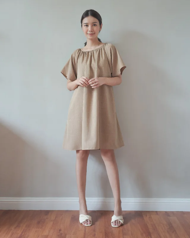 Nursing bras with a focus on style and fashion for casual outings-Rest Dress in Saddle Brown Nursing bras with a focus on style and fashion for casual outings-Rest Dress in Saddle Brown