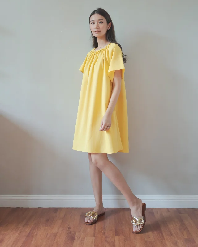Maternity and nursing bras for comfort-Rest Dress in Saffron Yellow