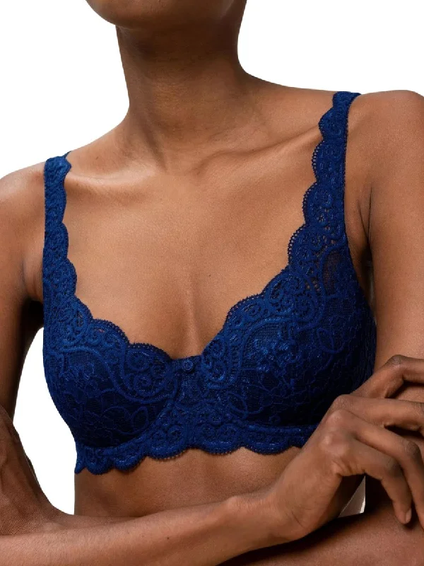 Padded sports bras for comfort during exercise-Amourette 300 WHP Half Cup Bra - Deep Water