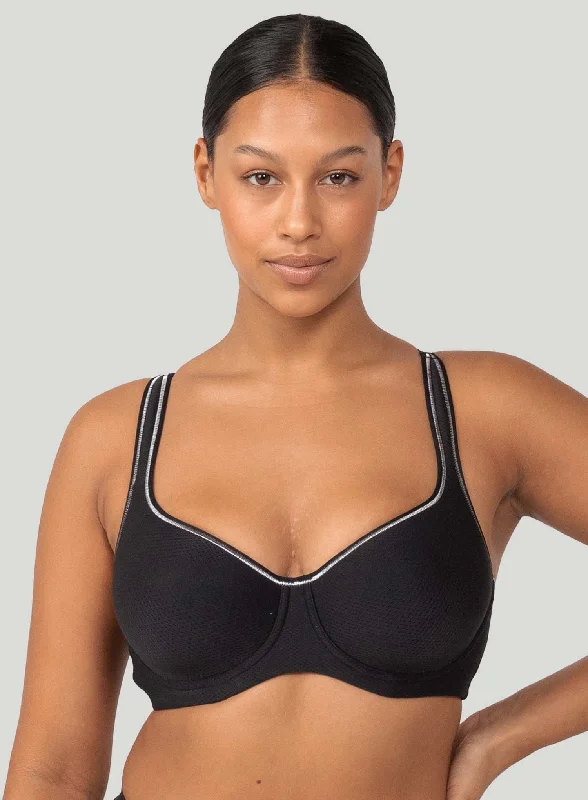Soft sports bras for gym workouts-Triumph: Triaction Racerback Sports Bra Black