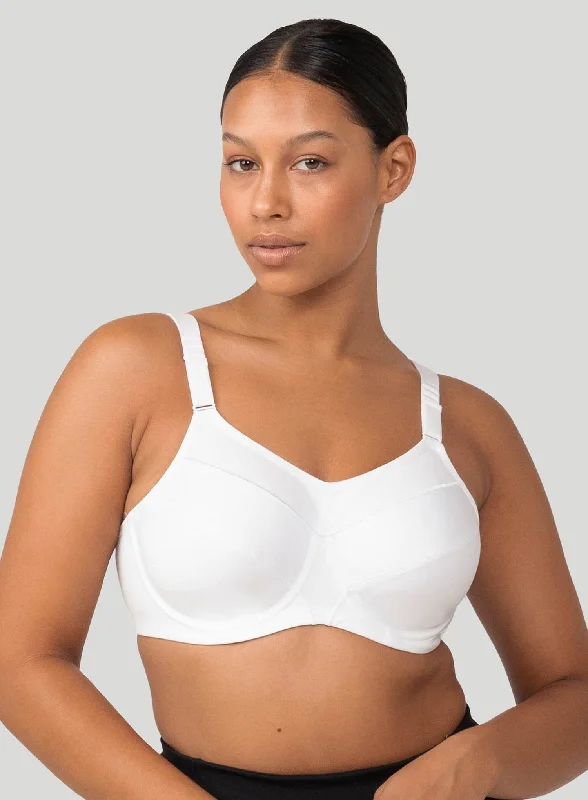 High support sports bras for running-Triumph: Triaction Ultra W White