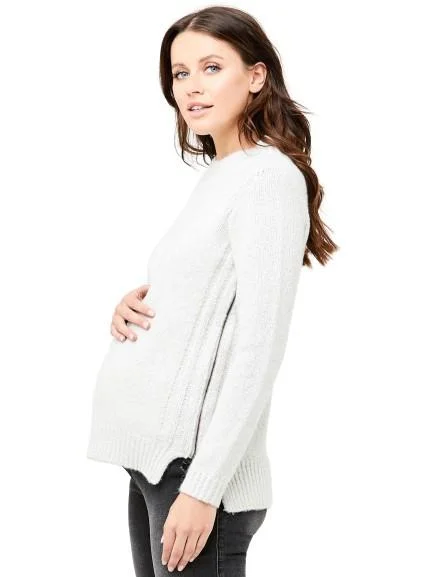 Maternity bras suitable for women with different skin types and sensitivities-Tullamore Cable Sweater - Nursing