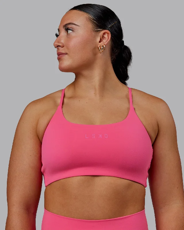 Non-wire sports bras for comfort-Twist Sports Bra - Carmine Rose