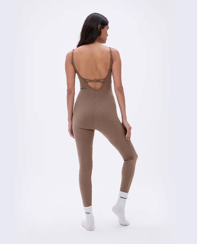 Best sports bras for heavy bust-Ultimate Low Cross Back Unitard - Pebble Brown