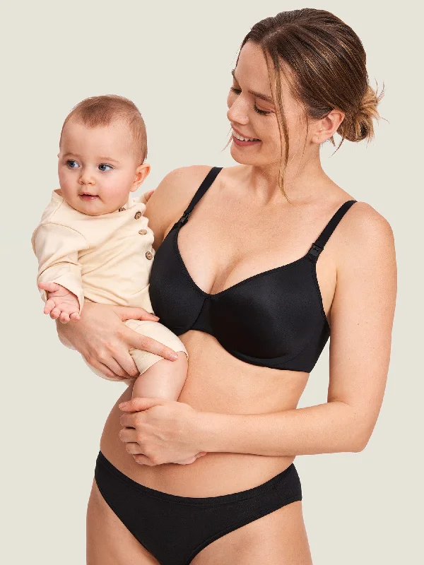 Nursing bras with a smooth, seamless profile under clothes-Underwire Minimizer Nursing Bra