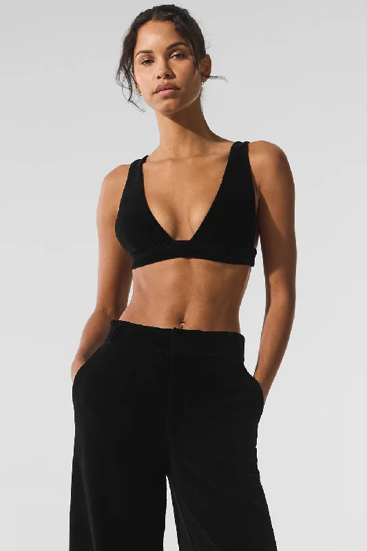 No-show sports bras for smooth fit-Micro Corduroy Dreamer Bra - Black