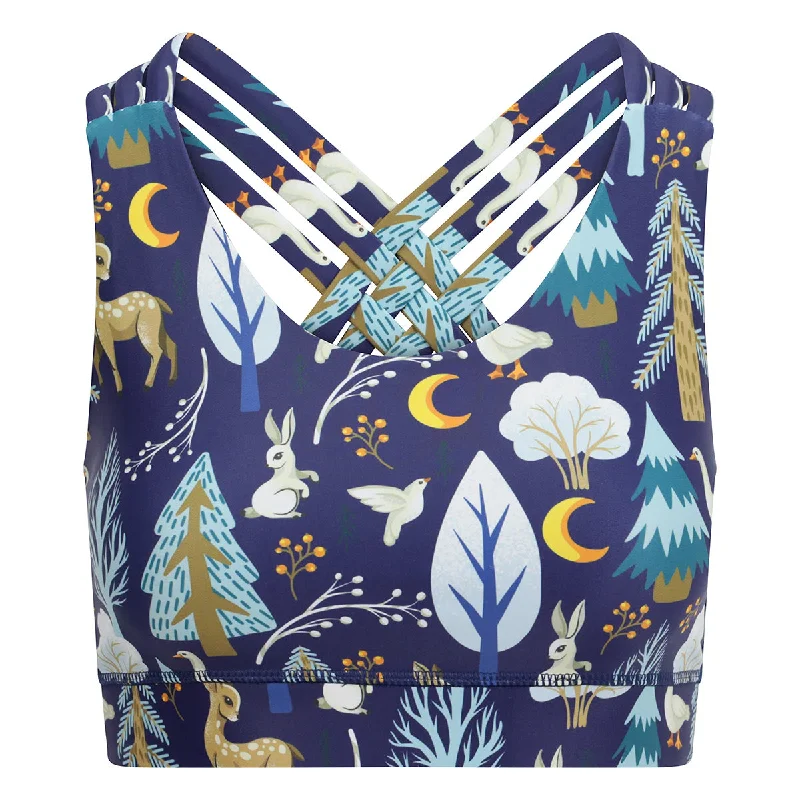 Sports bras for plus-size women-Winter Woodland Cross Back Bra