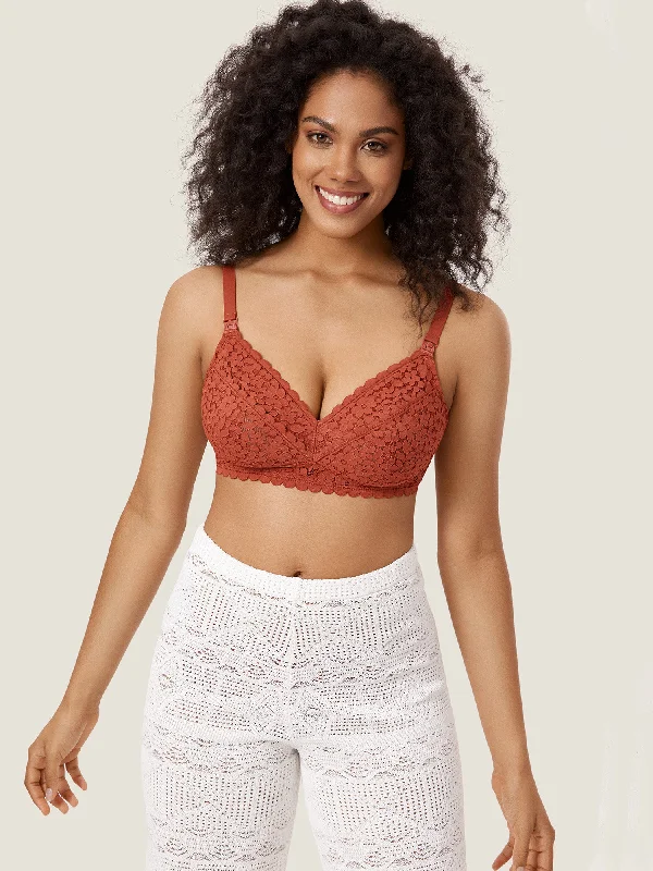 Nursing bras with a focus on ease of use for mothers with newborns and sleep deprivation-Lace Hands Free Pumping Bra Nursing bras with a focus on ease of use for mothers with newborns and sleep deprivation-Lace Hands Free Pumping Bra