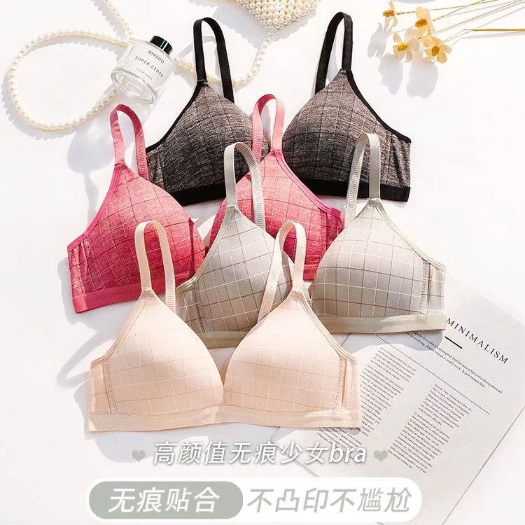 Non-padded bras for a natural look-Wireless Push Up Bra Ultra Thin Cup Seamless Pushup Non-wired Strap Comfortable Bra