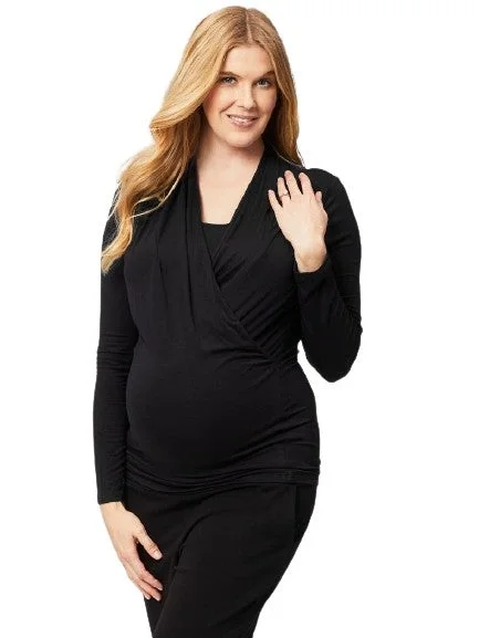 Maternity bras suitable for women with larger breasts and extra lift during breastfeeding-Wrapped Nursing Top