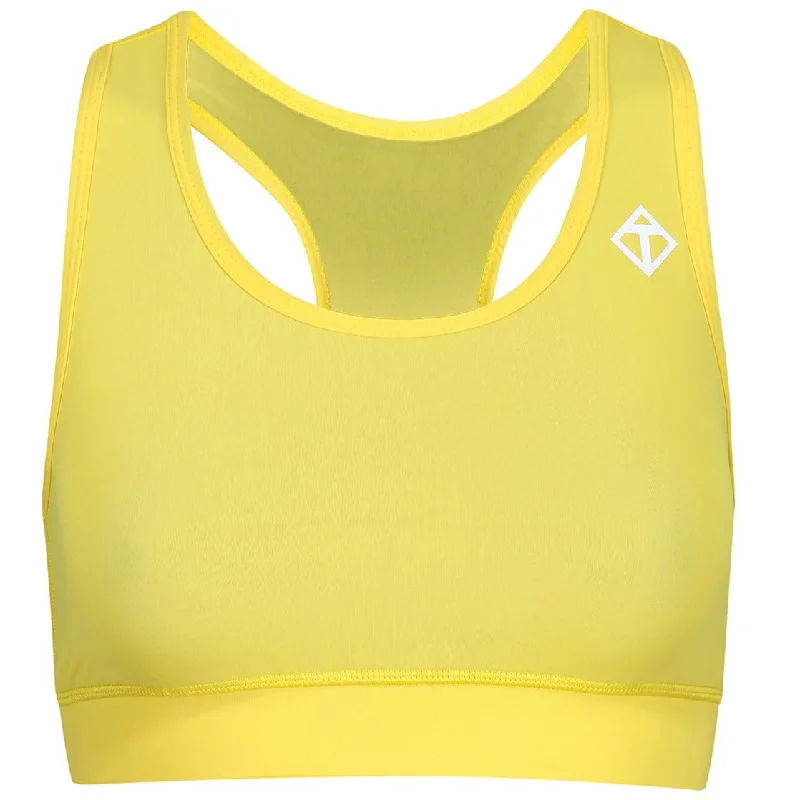 Wireless sports bras for better movement-Yellow Racer Back Bra