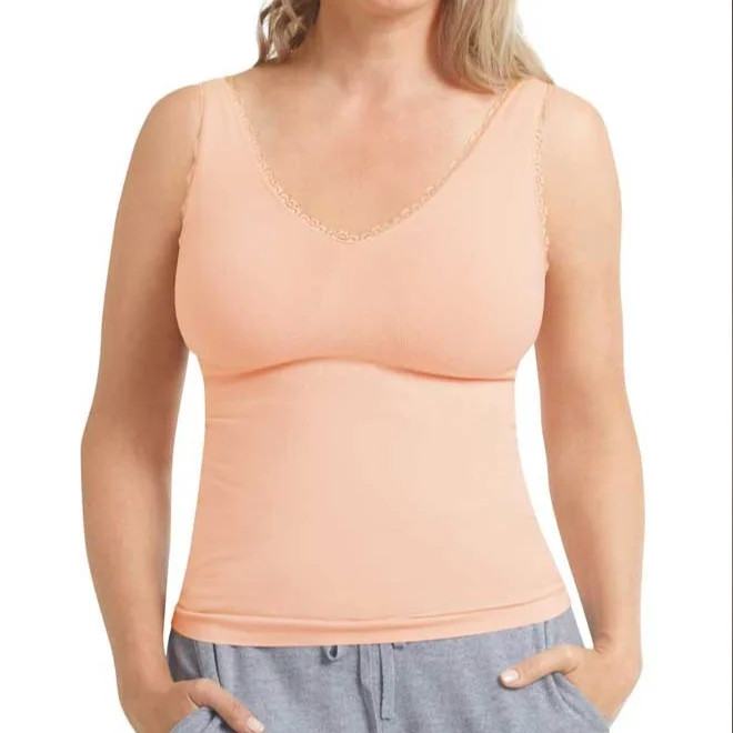 Women's panties with seamless edges for invisible wear-Amoena Kitty Seamless Pocketed Wireless Tank Top Women's panties with seamless edges for invisible wear-Amoena Kitty Seamless Pocketed Wireless Tank Top