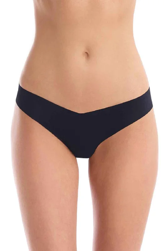 Lace-trimmed women's panties for a chic look-Classic Solid Thong