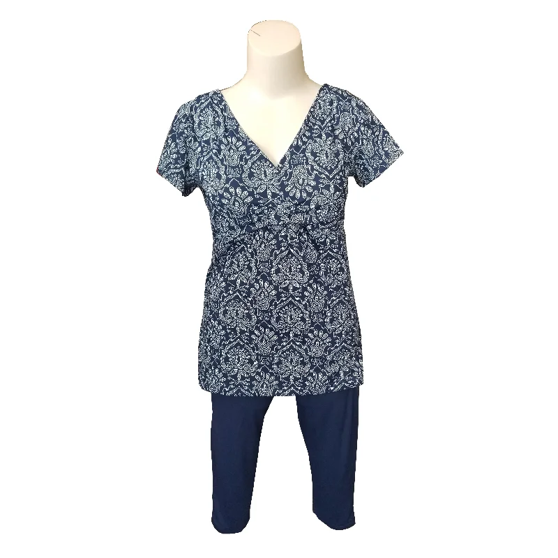Plus-size panties for extra comfort-Patricia Lingerie T-Shirt and Capri Pant 2 piece Set