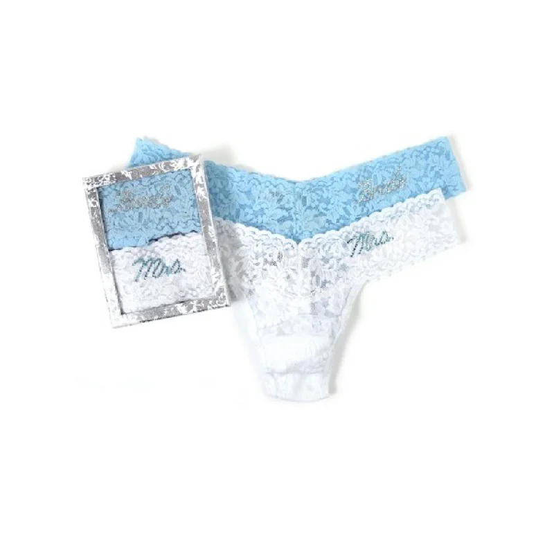 Designer panties for luxury wear-Hanky Panky "Bride & Mrs." Thong Set