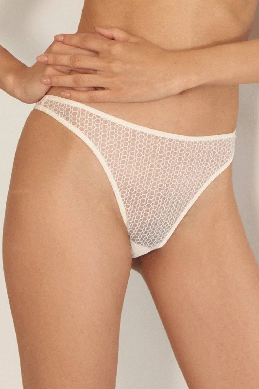 Women's panties with high rise fit-Honeycomb Thong, Size XS (UK 6)
