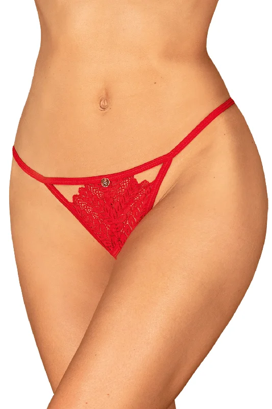 High-support panties for large bust-Ingridia Crotchless Mini Thong