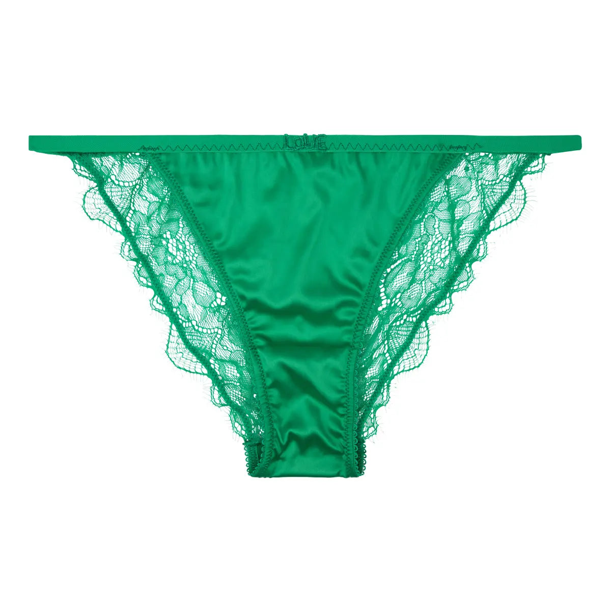 Women's panties with low-rise waist for modern style-Love Stories - Wild Rose Brief  | Green