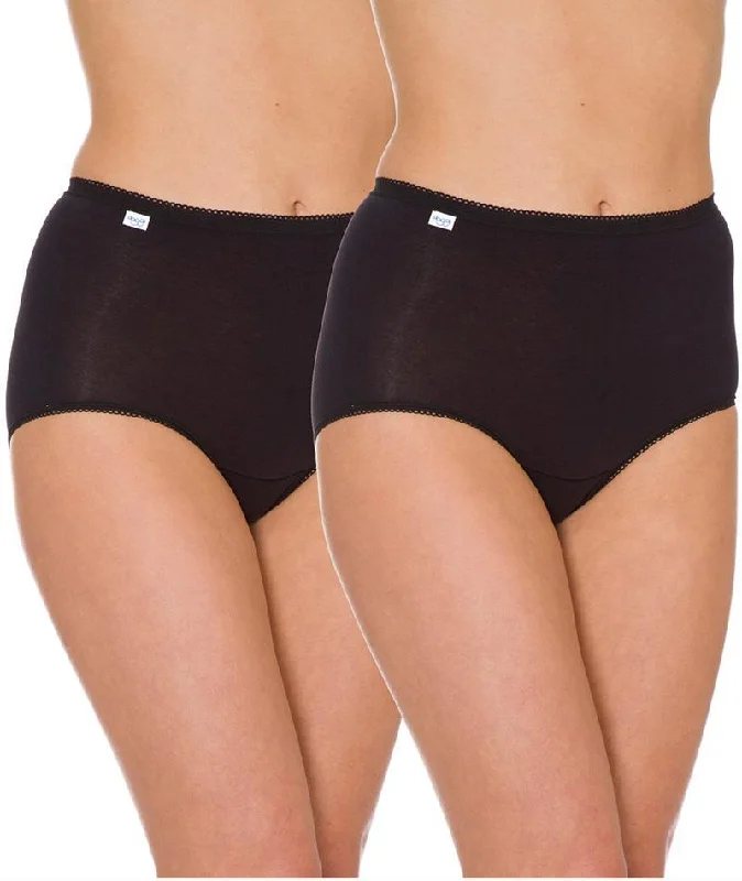 Women's panties with embroidered detailing for added elegance-Triumph - Sloggi Maxi full brief - 2 pack Women's panties with embroidered detailing for added elegance-Triumph - Sloggi Maxi full brief - 2 pack