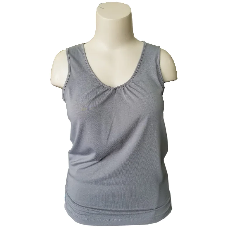 Stretch cotton panties for flexibility-WildBleu Chiffon Vee Neck Tank
