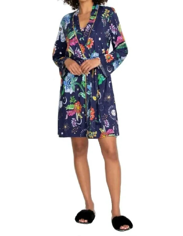 Soft women's pajamas set-Aurora Borealis Sleep Robe In Multi