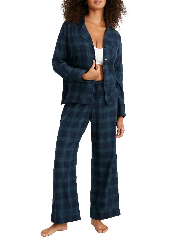 Silk women's pajamas for bedtime-Bare Women's The Cozy Brushed Cotton Pajama Set