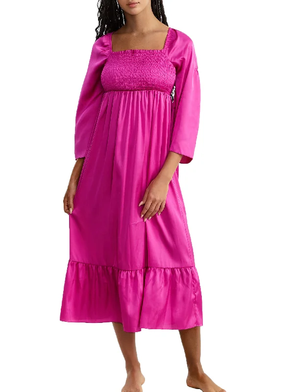 Women's pajamas set for sleeping-Bare Women's The Elegant Satin Nightgown