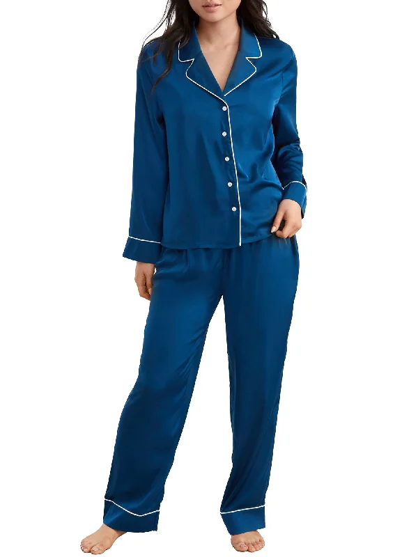 Women's pajamas set with matching top-Bare Women's Washed Satin Pajama Set
